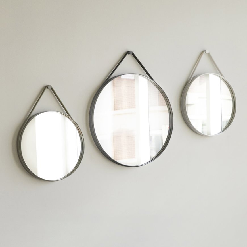 breed schreeuw Toestand HAY Spiegels | Strap Mirror Grey 70cm | The SHOP Online | Meubelzaak